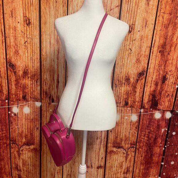 Kate Spade Sweetheart Pink purse with crossbody strap leather double zipper HTF! - Picture 3 of 7